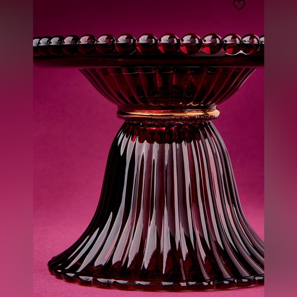 🆕🕯️ BATH & BODY WORKS LIMITED EDITION MAROON GLASS PEDESTAL 3-WICK CANDLE HOLDER - Picture 5 of 7